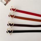 Heart Alloy Buckled Genuine Leather Belt