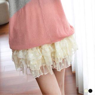 Polka-dot Lace Puff Skort