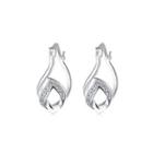 Creative Fashion Water Drop Shaped Cubic Zircon Earrings Silver - One Size