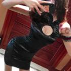 Short-sleeve Cold Shoulder Cutout Mini Sheath Dress