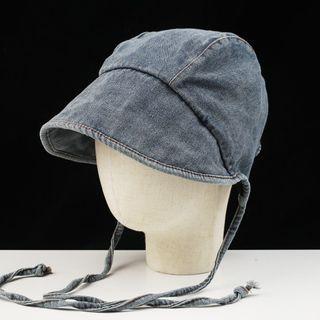 Tie-neck Denim Cap