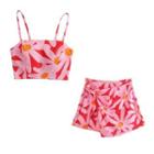 Flower Print Cropped Sleeveless Top / Print Shorts