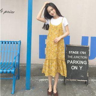 Floral Ruffle A-line Dress
