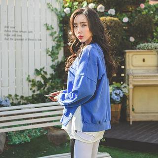 Crew-neck Loose-fit Colored Sweatshirt