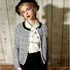 Melange Knit Open-front Jacket
