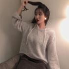 Knit Hoodie / Contrast Panel Sweatpants