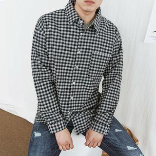 Plus Size Cotton Gingham Shirt