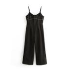 Contrast Trim Spaghetti Strap Jumpsuit