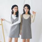 Tweed V-neck A-line Dress