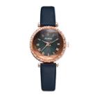 Faux-leather Rhinestone Braided Strap Watch