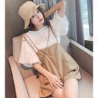 Puff-sleeve Blouse / Wide-leg Jumper Shorts / Set