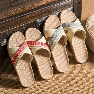 Set Of 2: Cross Strap Slippers