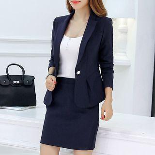 Set: Plain Blazer + Dress