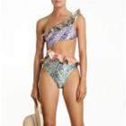 Sleeveless Print Cutout Swimsuit