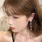 Faux Crystal Drop Earrings Silver - One Size