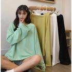Plain Oversize Long-sleeve T-shirt