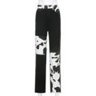 Cow Print Straight-fit Jeans