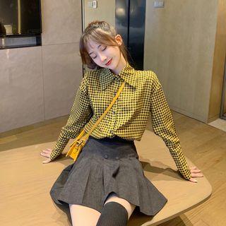 Checked Shirt / Pleasted A-line Skirt