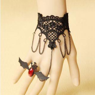 Bat Lace Ring Bracelet