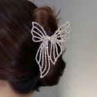 Bow Rhinestone Alloy Hair Clamp Gold - One Size