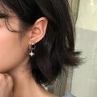 Rhinestone Moon & Star Dangle Earring Stud Earring - 1 Pair - Silver Stud - Rose Gold - One Size