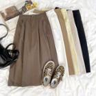 High-waist A-line Pleated Midi Skirt