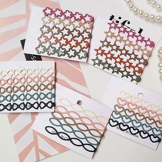 Set Of 5: Cut-out Hair Clip (various Designs)