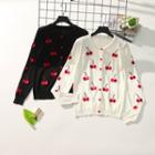 Embroidered Cherry Cardigan