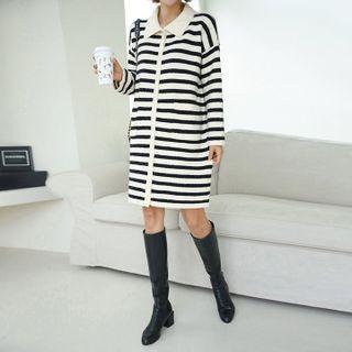 Two-way Stripe Longline Cardigan