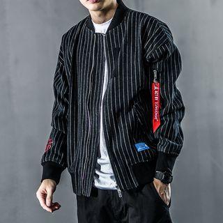 Pinstripe Bomber Jacket