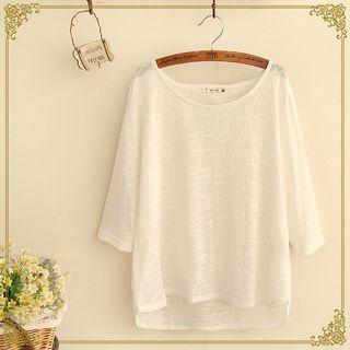 Plain 3/4 Sleeve Sweater
