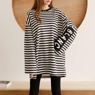 Letter Stripe Oversize T-shirt