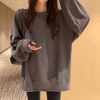 Crew-neck Pullover Dark Gray - One Size