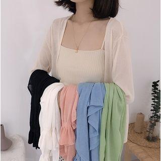 Frill Trim Knit Light Jacket