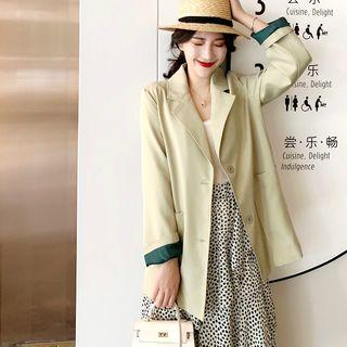 Color-block Loose-fit Blazer / Camisole Top / Dot Skirt