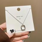 Square Pendant Alloy Necklace 1pc - X846 - Silver - One Size