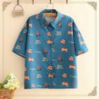 Circus Printed Short-sleeve Shirt As Shown In Figure - One Size