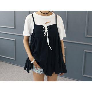 Lace-up Front Camisole Top