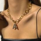 Letter Pendant Chunky Chain Necklace