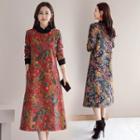 Ethnic Over-the-knee Long-sleeve Dress