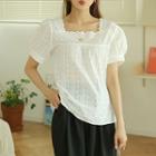 Square-neck Perforated Top White - One Size