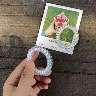 Iridescent Hair Coil / Hair Tie White & Blue - One Size
