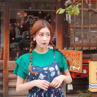 Crew-neck Tiered-sleeve T-shirt