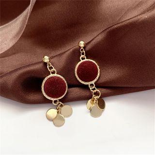 Flannel Disc Drop Earring