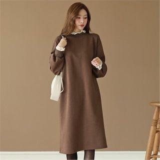 Lace-detail Pullover Dress Gray - One Size