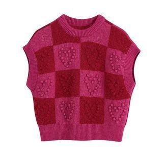 Checkerboard Heart Sweater Vest