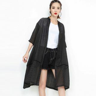 Elbow-sleeve Sheer Light Jacket
