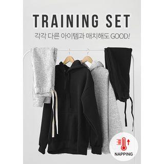 Set: Brushed-fleece Lined Knit Hoodie + Sweatpants