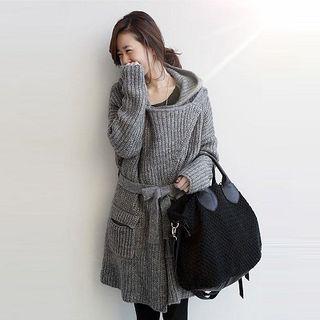 Hooded Cardigan Gray - One Size