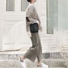 Set: Striped Hooded Sweater + Cropped Wide-leg Pants